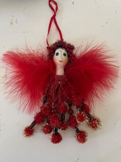 Vintage Weihnachtsornamente mit gefiederten Vögeln