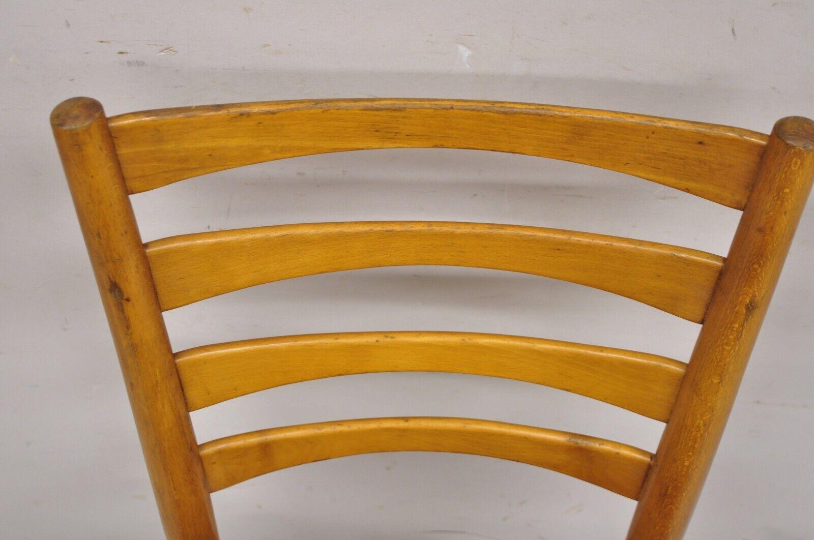 Mid-Century Modern Vintage Gefa Gemla Mid Century Swedish Modern Ladderback Rush Seat Side Chair For Sale