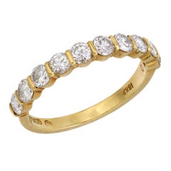 Vintage Gemlok diamond 18k yellow gold half eternity wedding ring