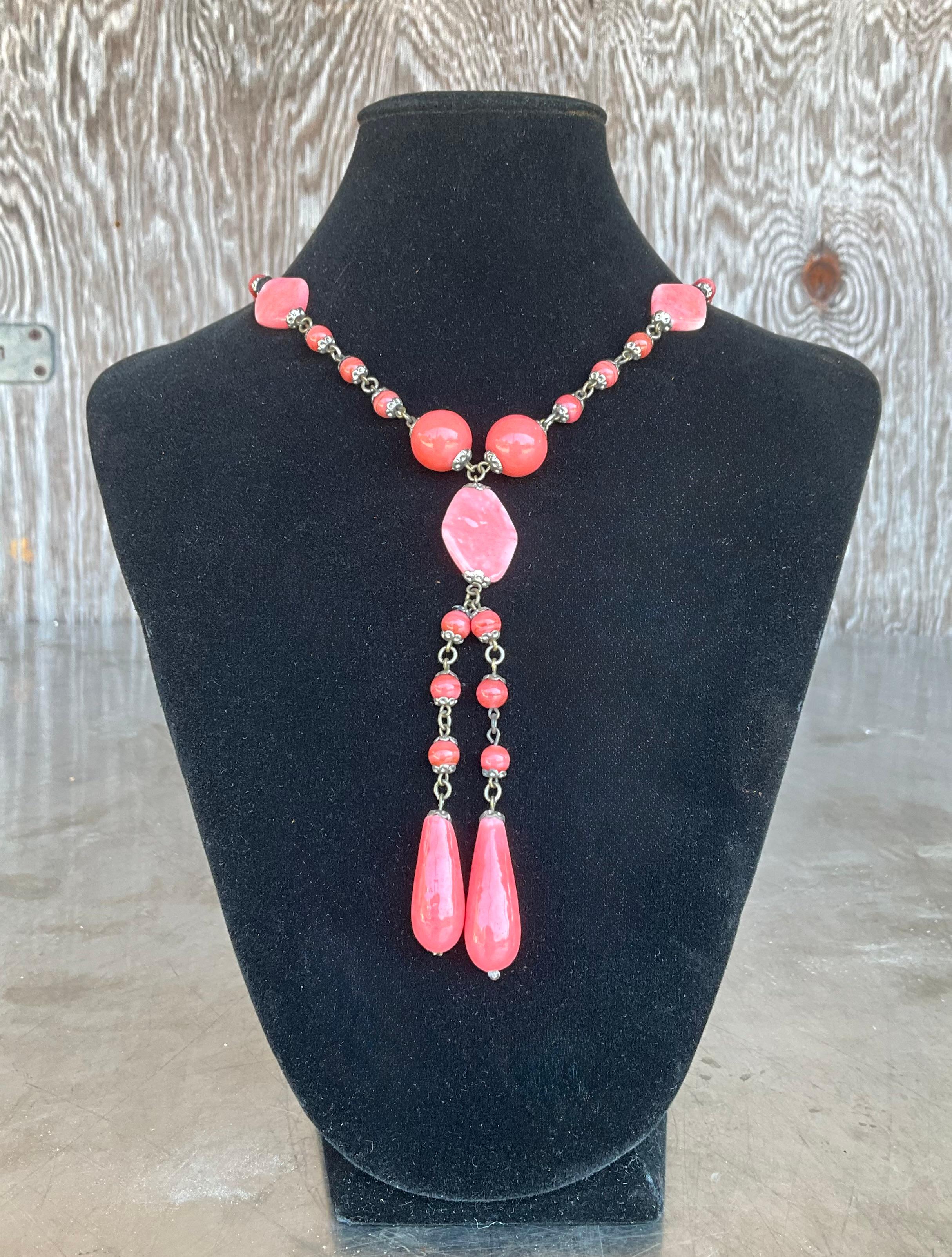 Vintage Edelstein Perlenkette im Zustand „Gut“ im Angebot in Lake Worth Beach, FL