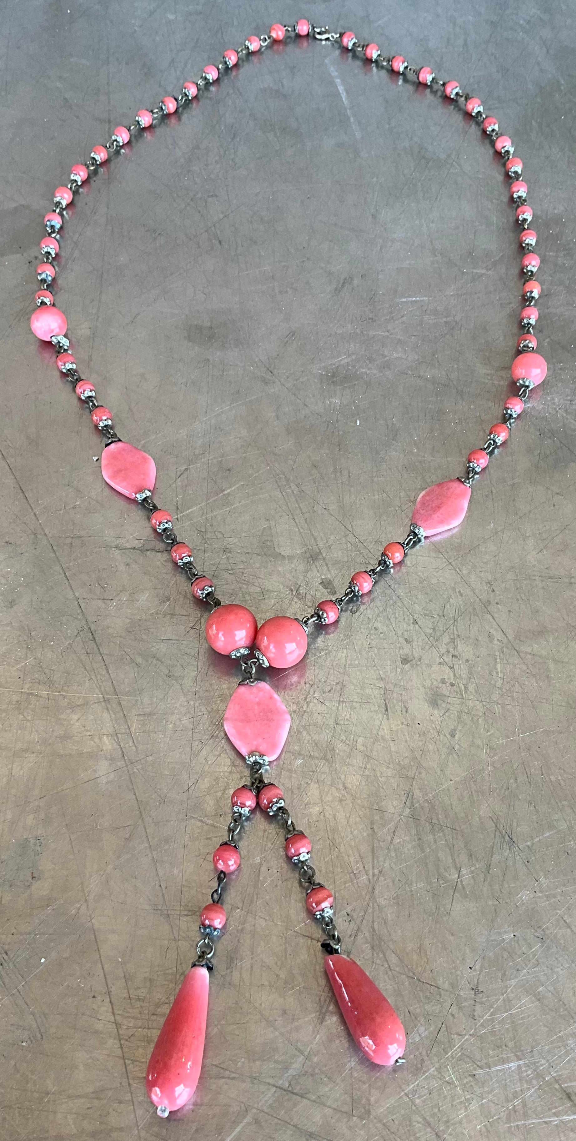 Vintage Edelstein Perlenkette im Angebot 2