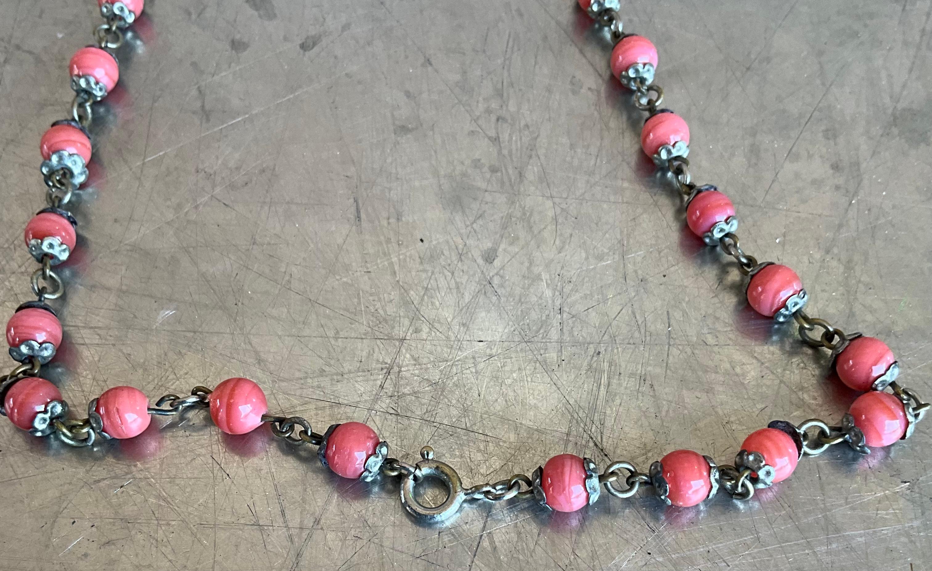 Vintage Edelstein Perlenkette im Angebot 3