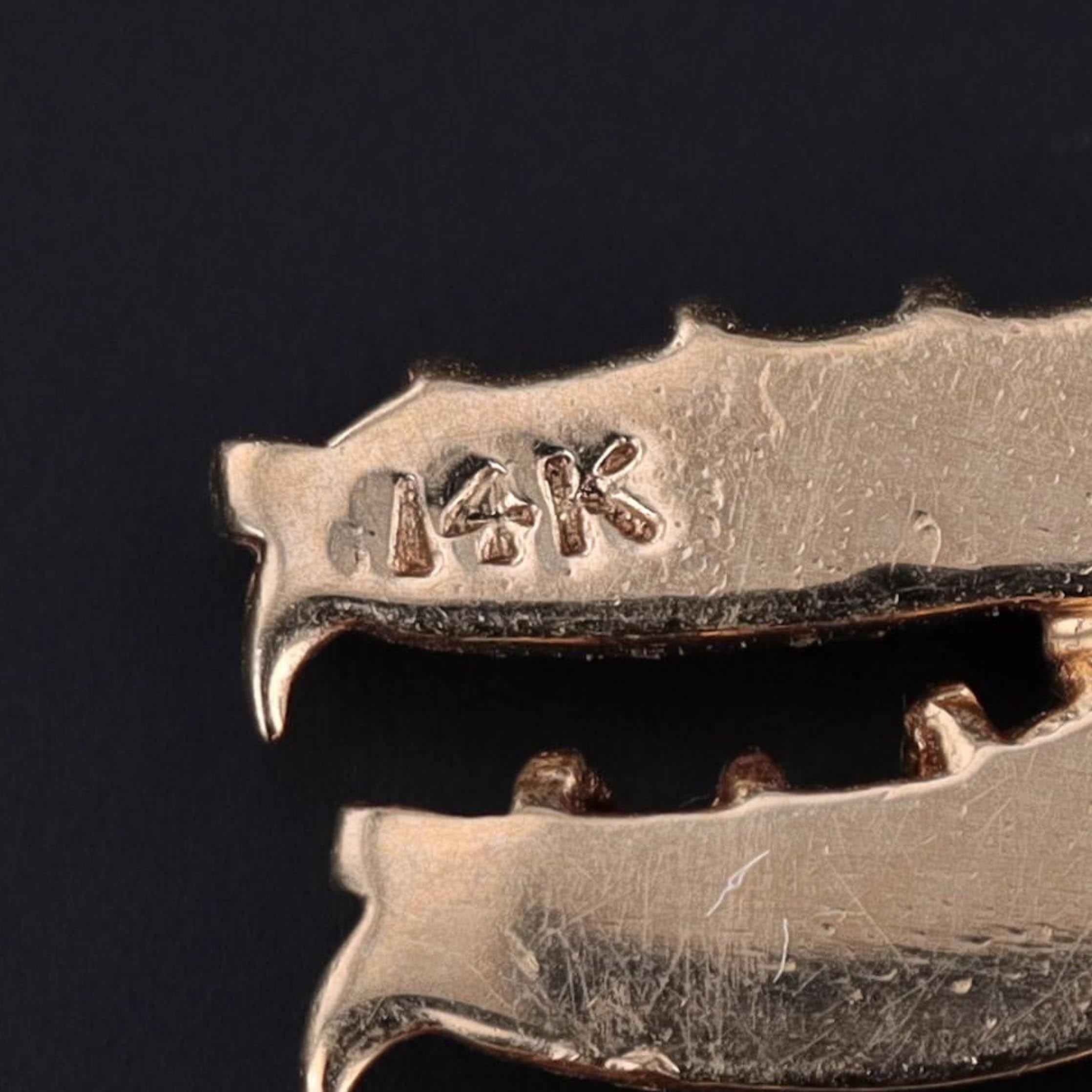 Charm d'oro 14k con pietra preziosa d'epoca per golfista In condizioni buone in vendita a Lewisburg, PA