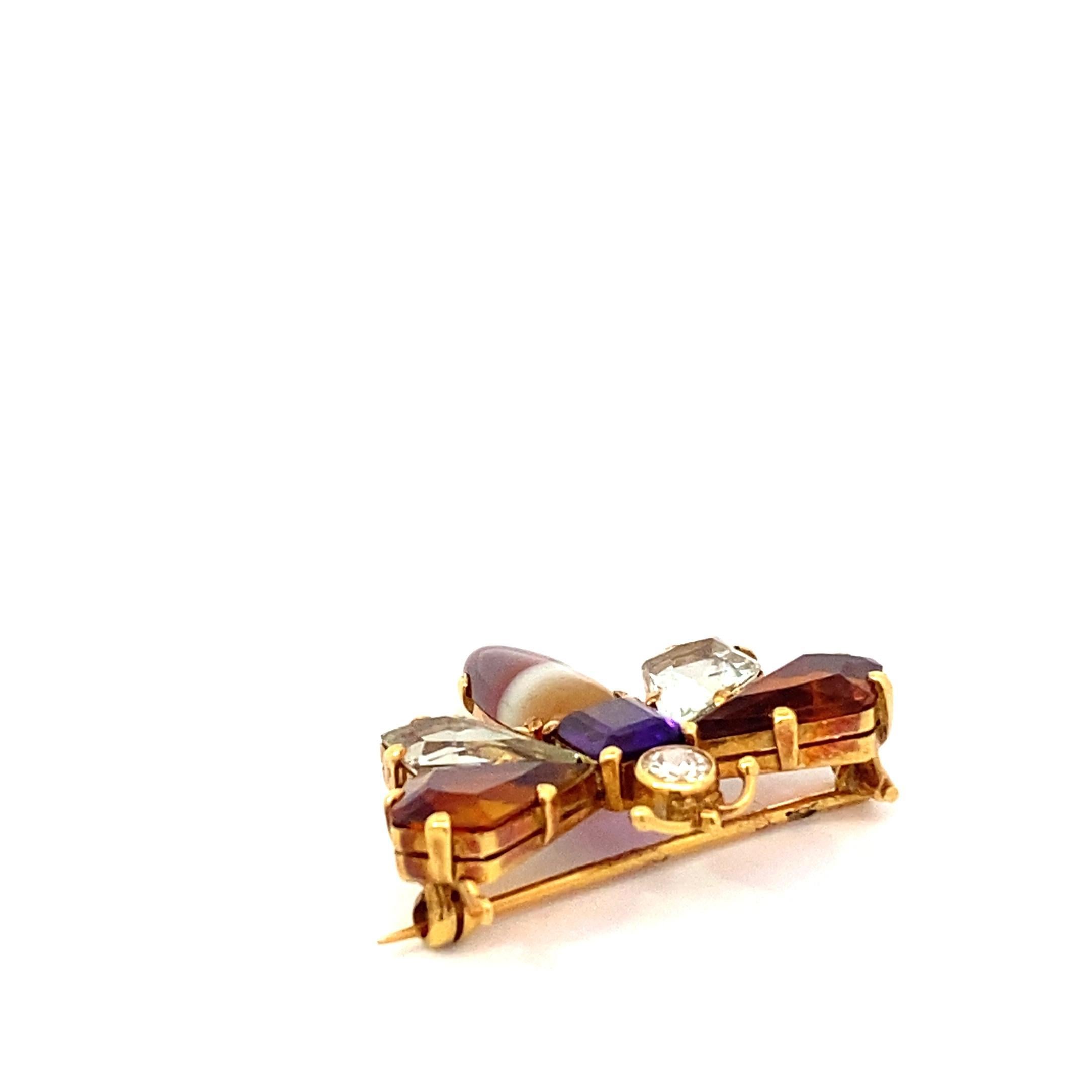 De las mujeres Broche vintage de piedra preciosa con forma de insecto en venta