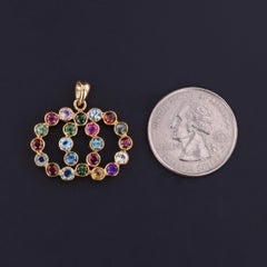 Vintage Gemstone Love Knot Pendant of 14k Gold