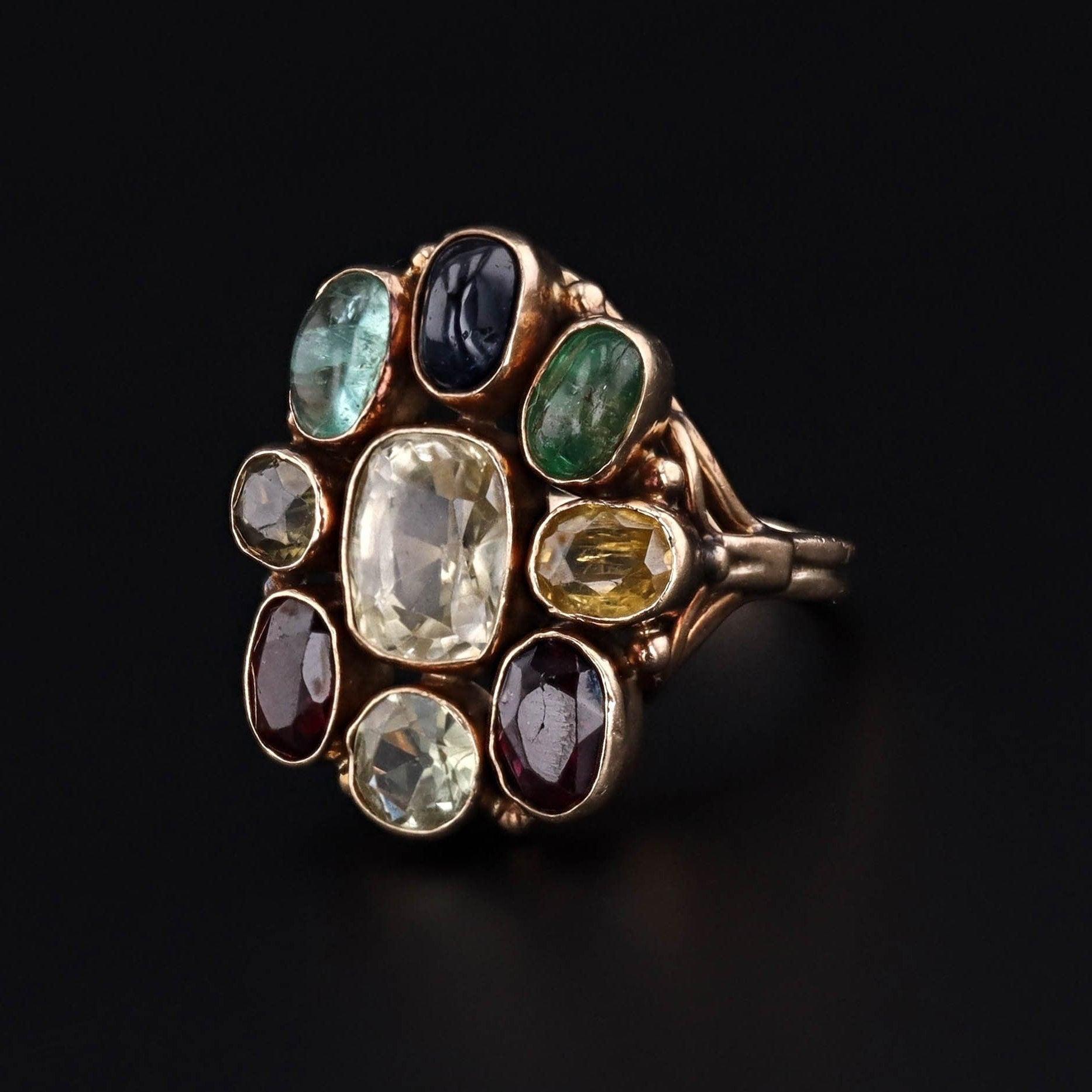 Oval Cut Vintage Gemstone Ring of 14k Gold For Sale
