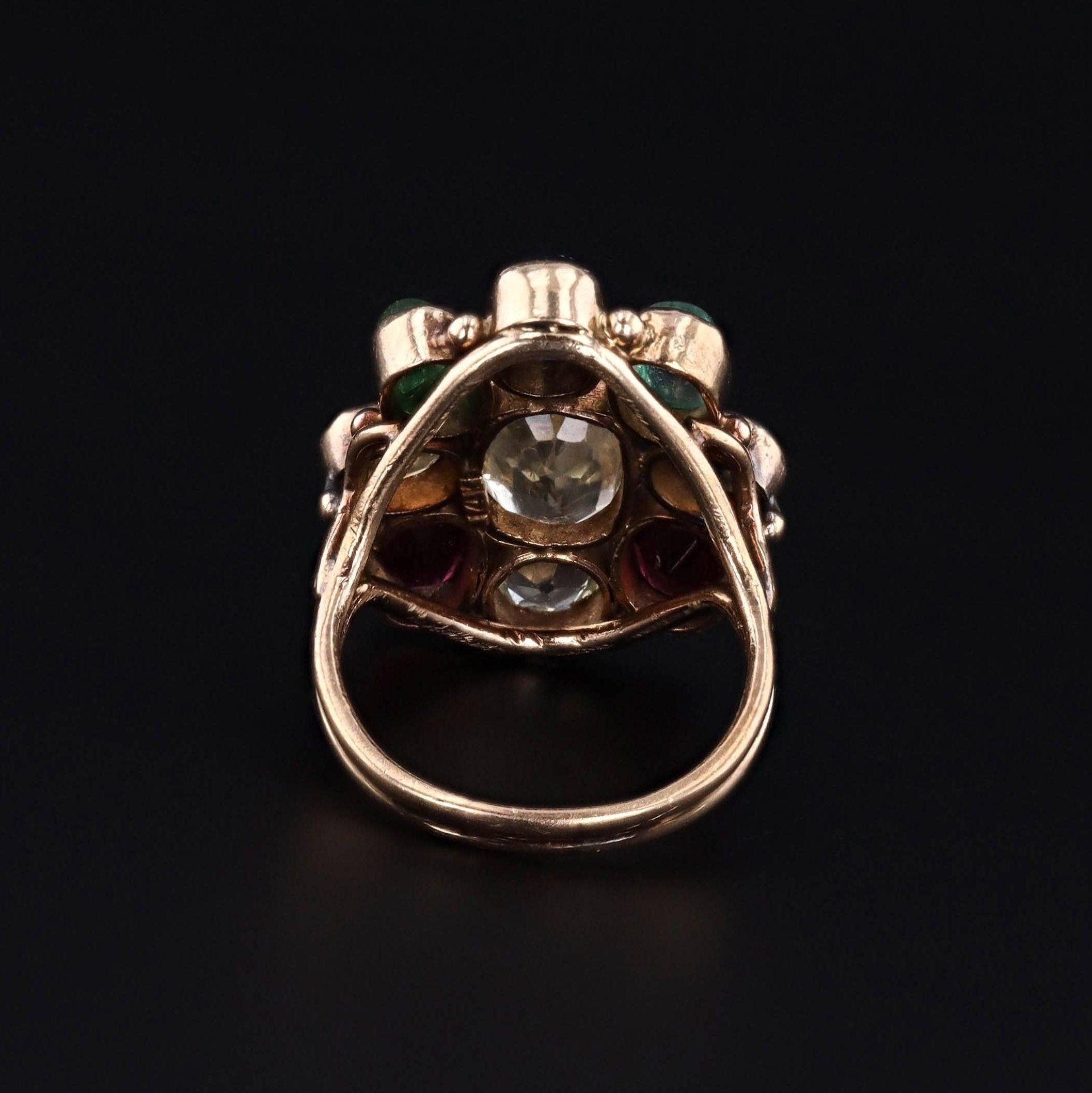 Vintage Gemstone Ring of 14k Gold In Good Condition For Sale In Lewisburg, PA