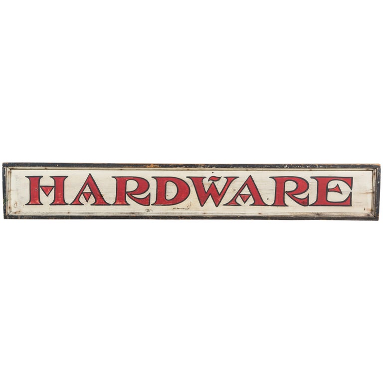 Vintage General Store Hardware Sign at 1stDibs