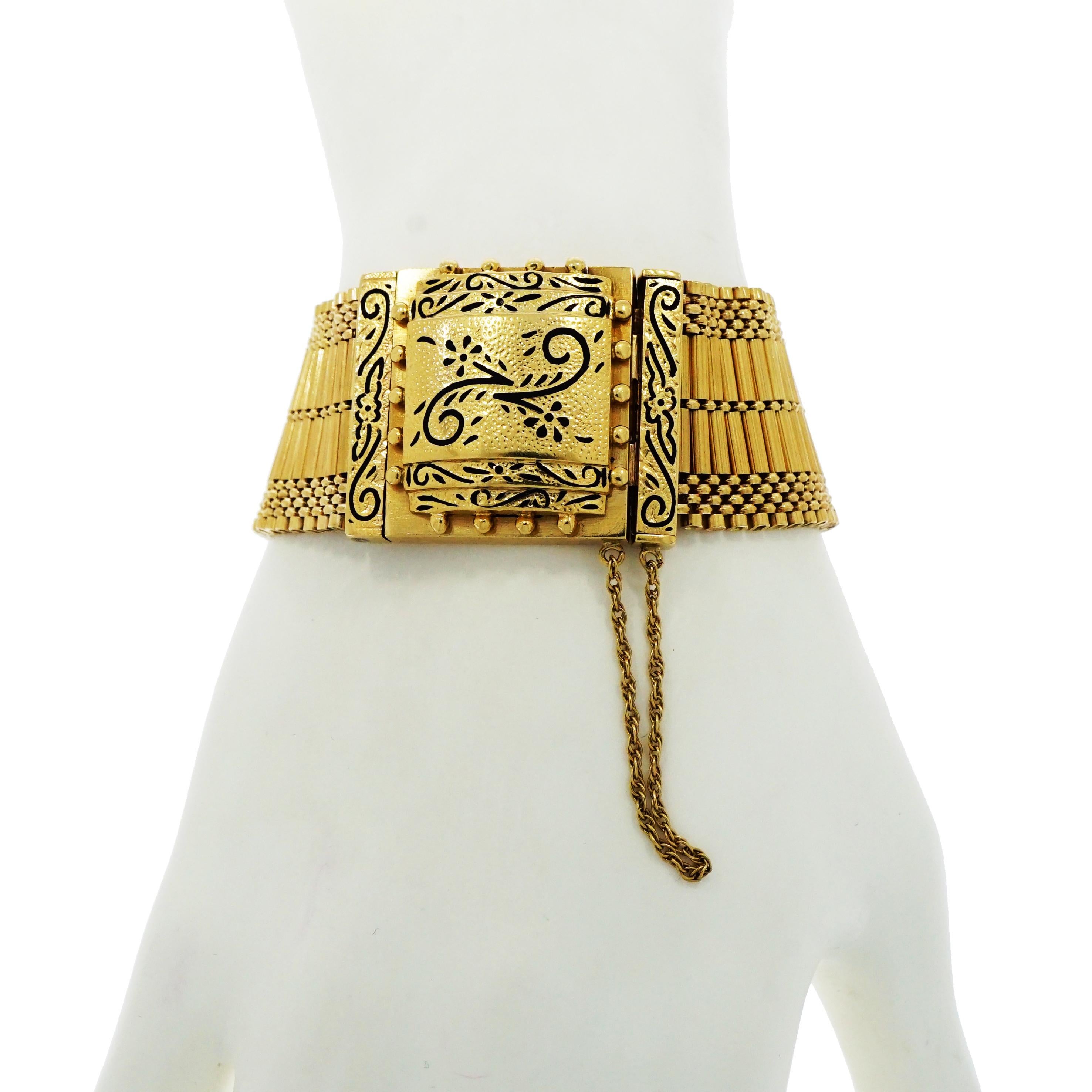 Vintage Geneva Yellow Gold Covered Watch Bracelet 1