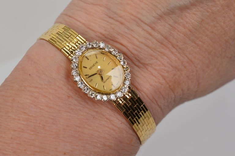 Vintage geneva shop diamond quartz watch