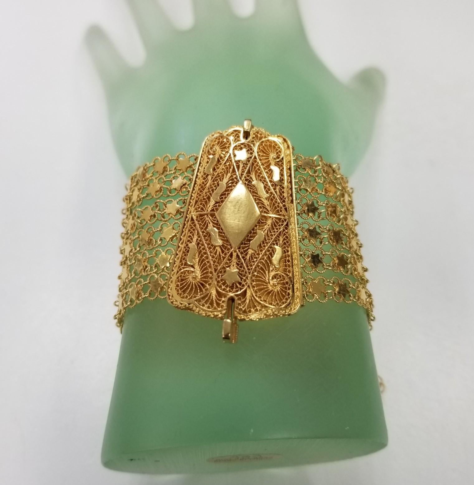 Montre-bracelet vintage Geneve en or jaune 14 carats tissé et corde avec pompons 2