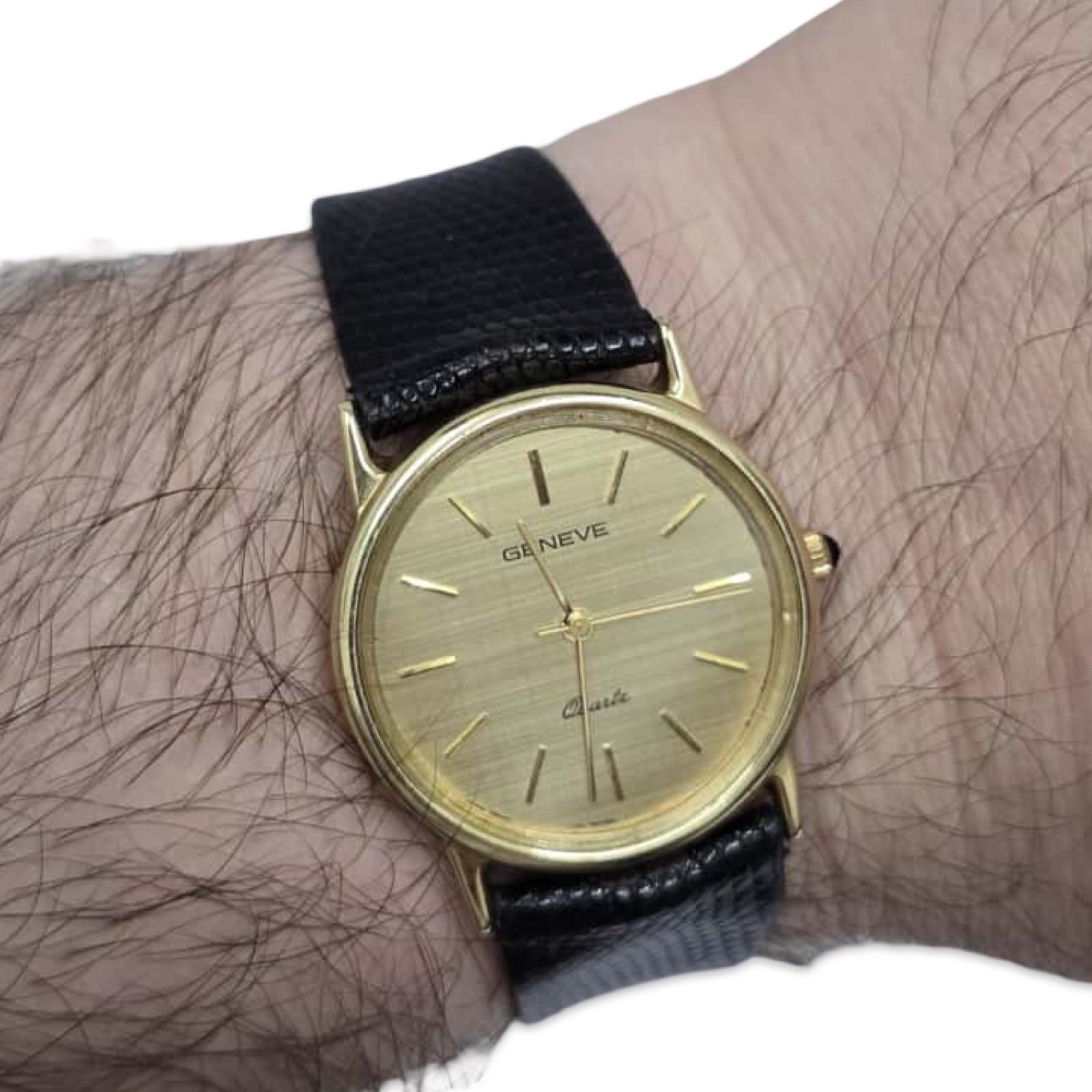 da uomo o donna Orologio d'epoca Genève in oro 14K al quarzo 33mm in vendita