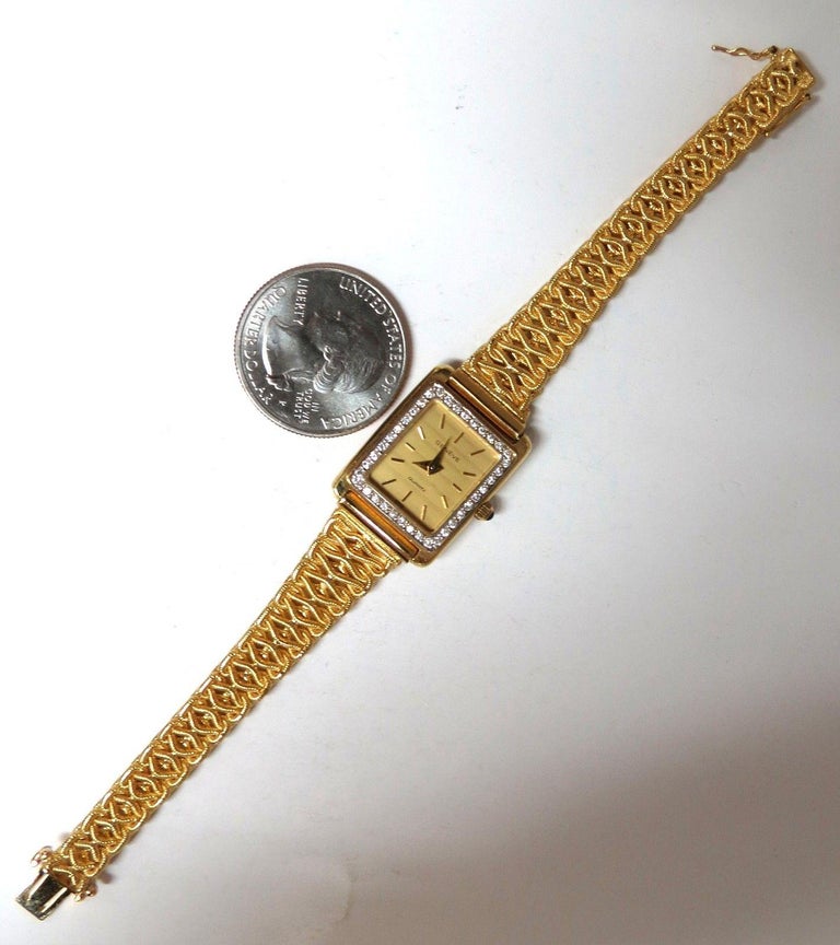 Vintage Geneve Swiss Quartz .36 Carat Diamonds Watch For Sale at