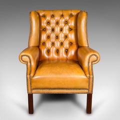 Vintage Gentleman's Club Armchair, English, Wing Back, Lounge, Georgian Revival