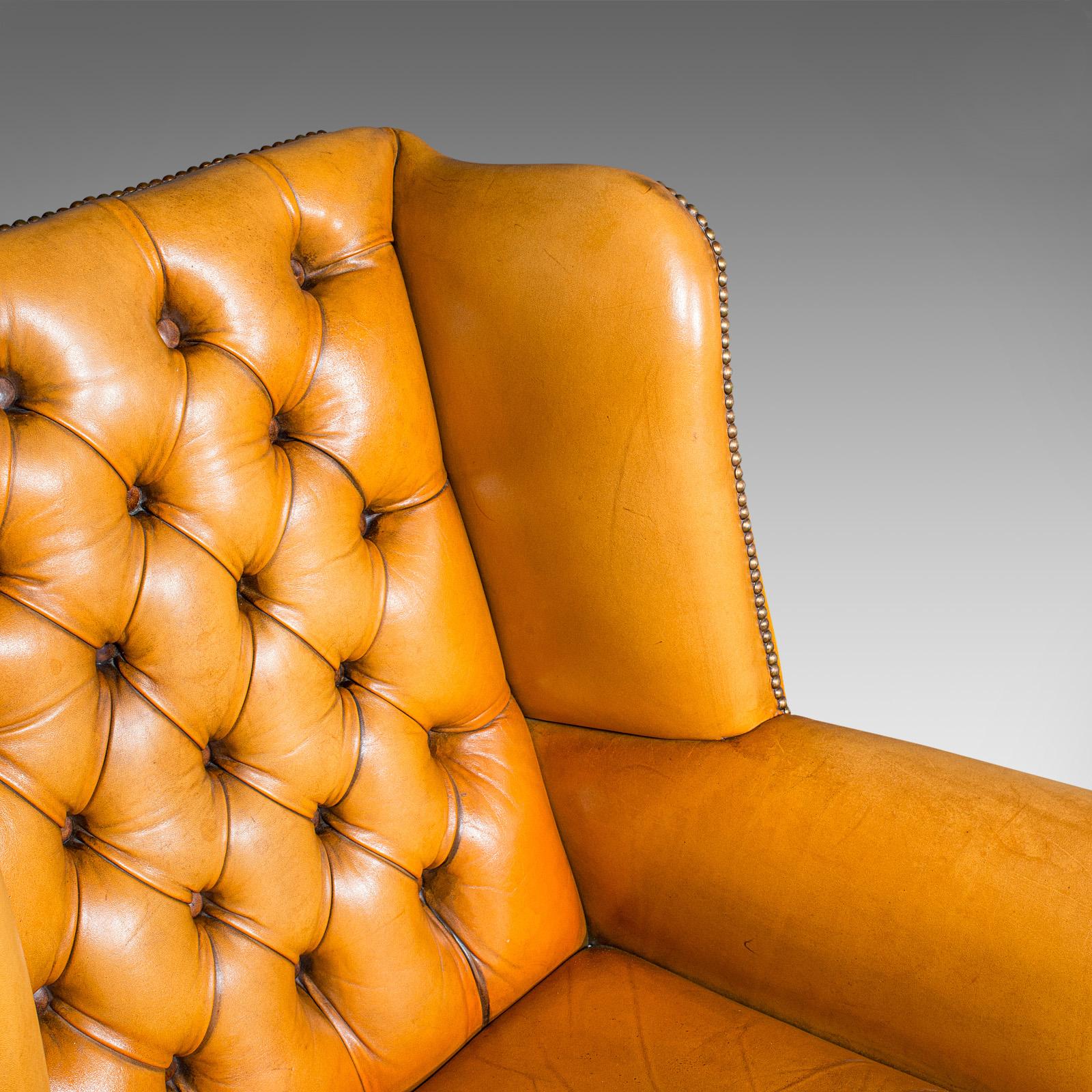 Vintage Gentleman's Club Armchair, English, Wing Back, Lounge, Georgian Revival For Sale 1