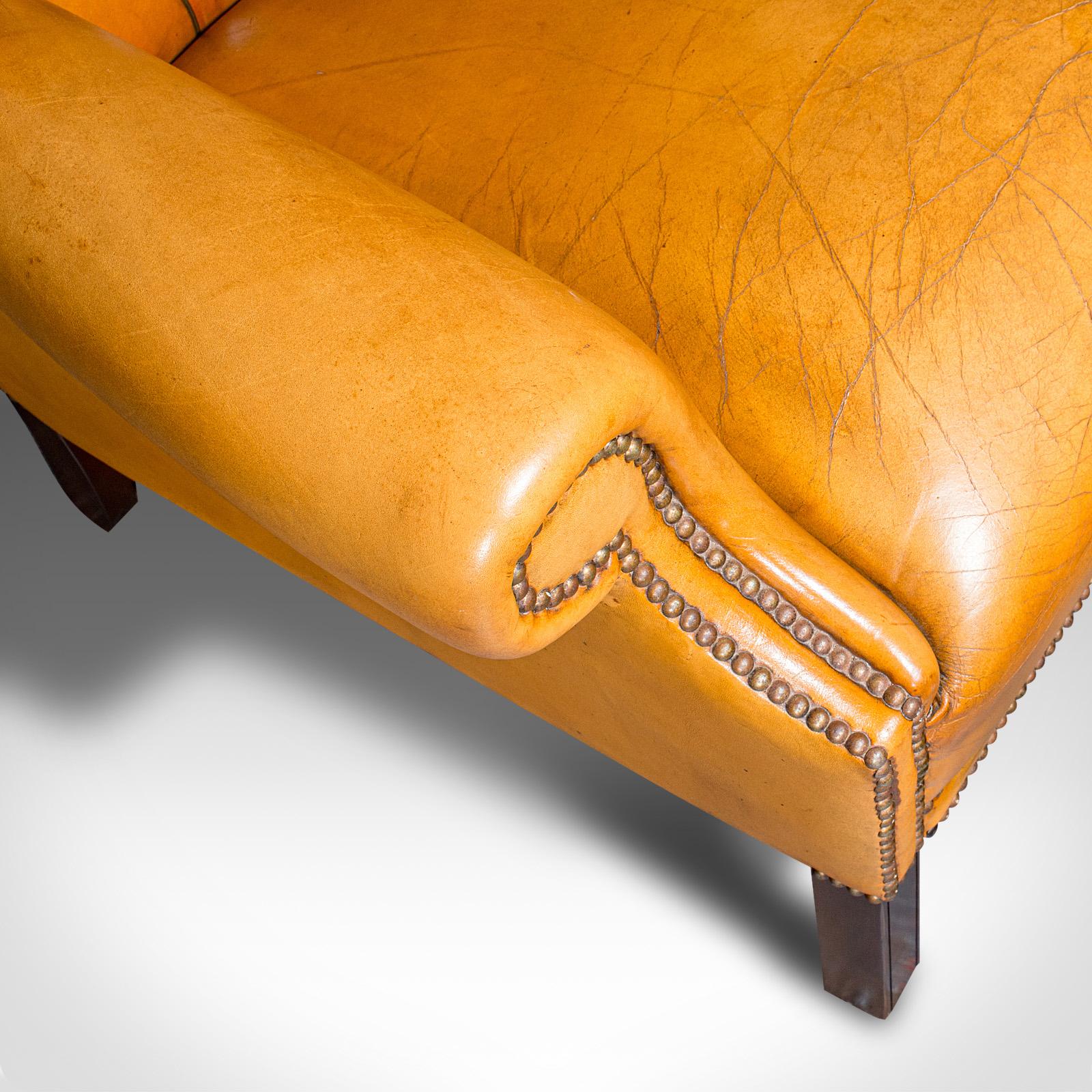 Vintage Gentleman's Club Armchair, English, Wing Back, Lounge, Georgian Revival For Sale 2