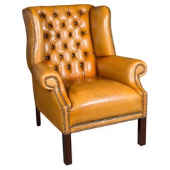 Vintage Gentleman's Club Armchair, English, Wing Back, Lounge, Georgian Revival
