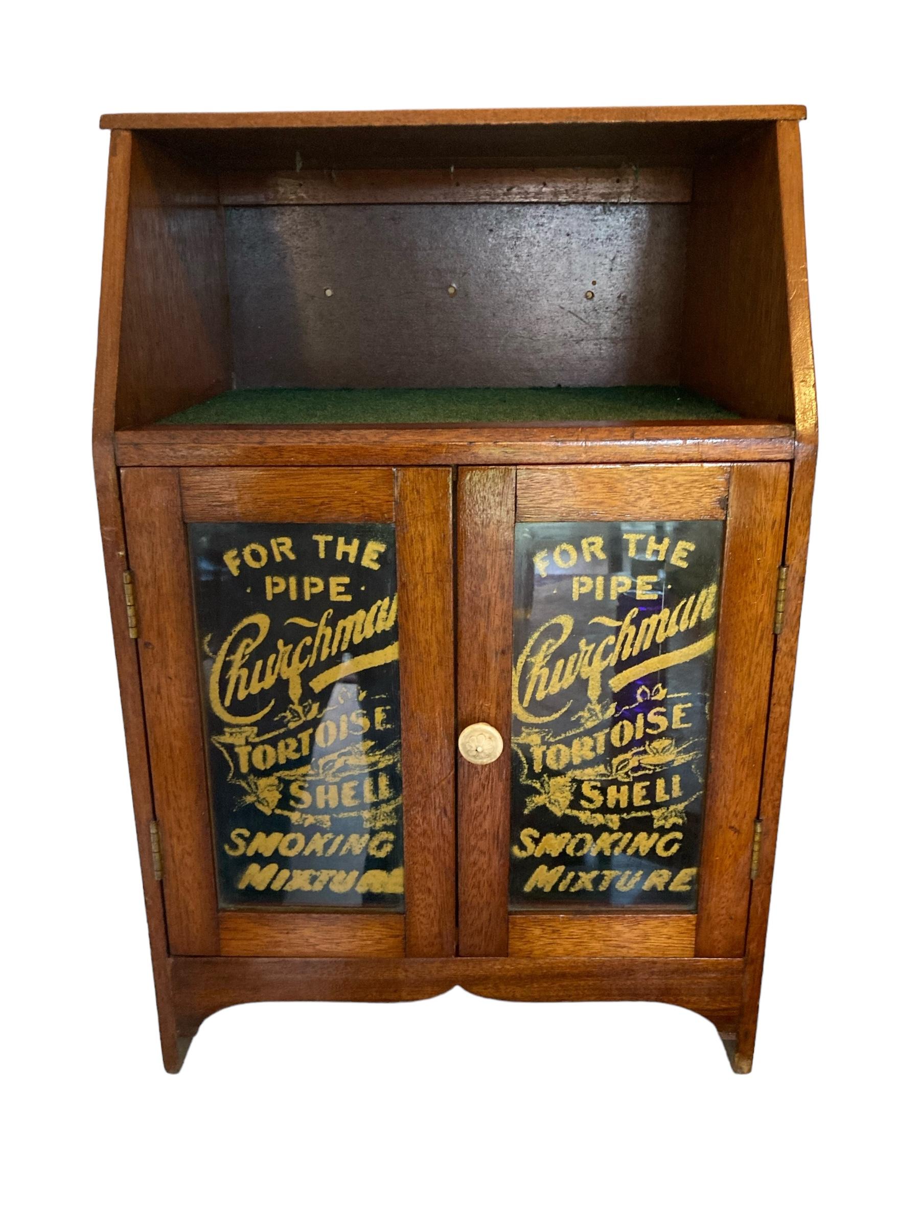 Mahogany Vintage Gentlemans Pipe Smokers Cabinet