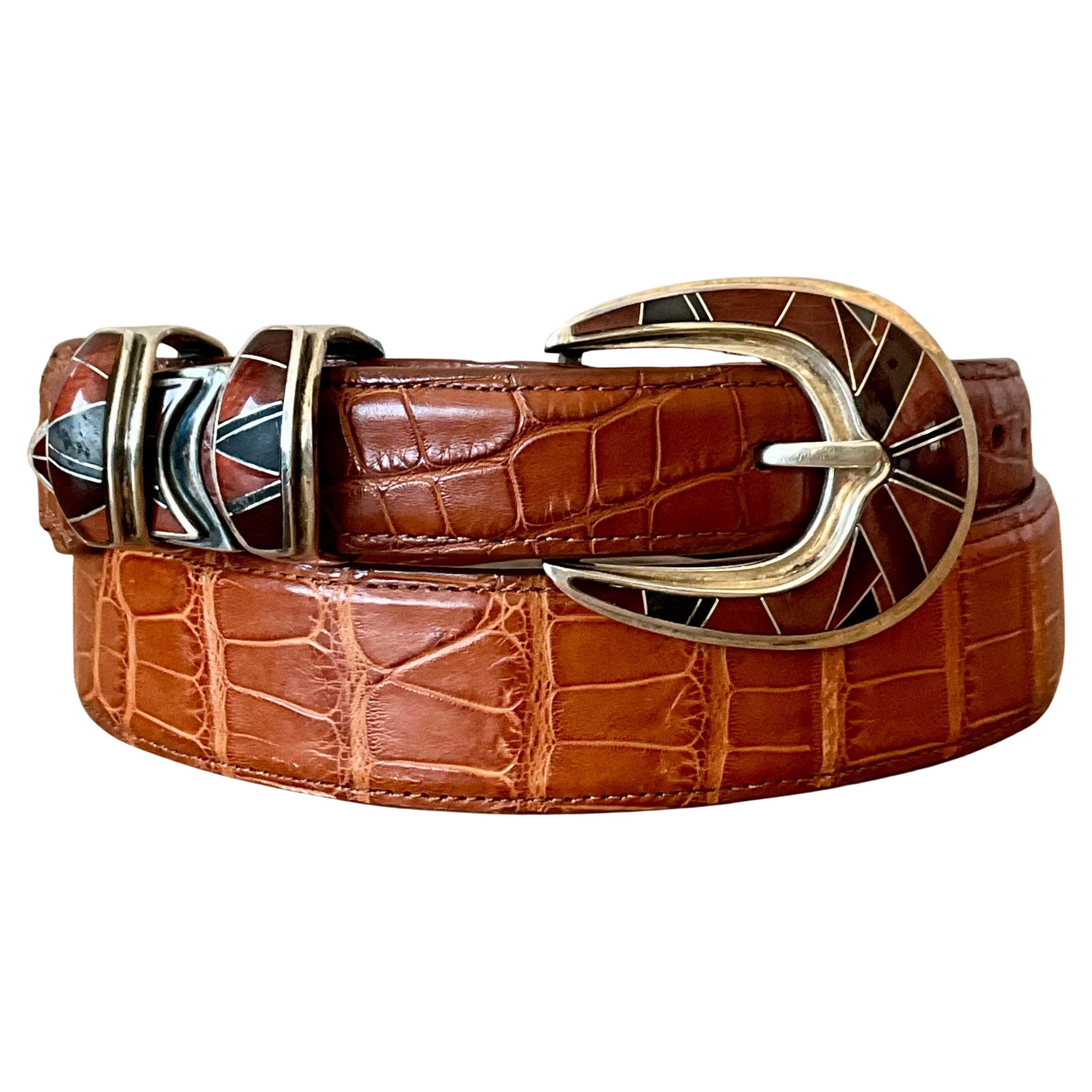 Vintage Genuine American Alligator Gürtel 34