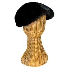 Cappello vintage in vera pelliccia di visone
