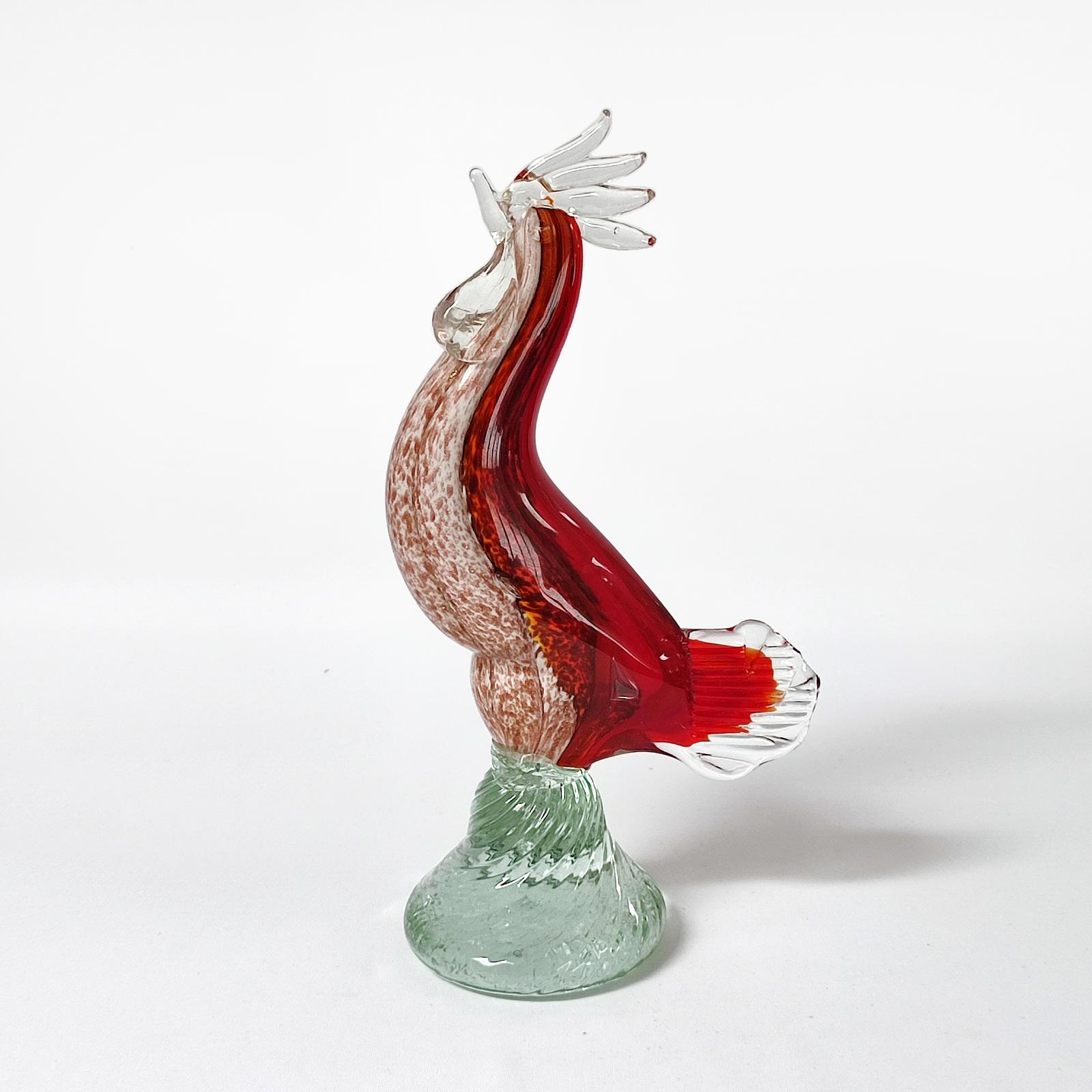 Mid-Century Modern Vintage Genuine Murano Glass Rooster For Sale