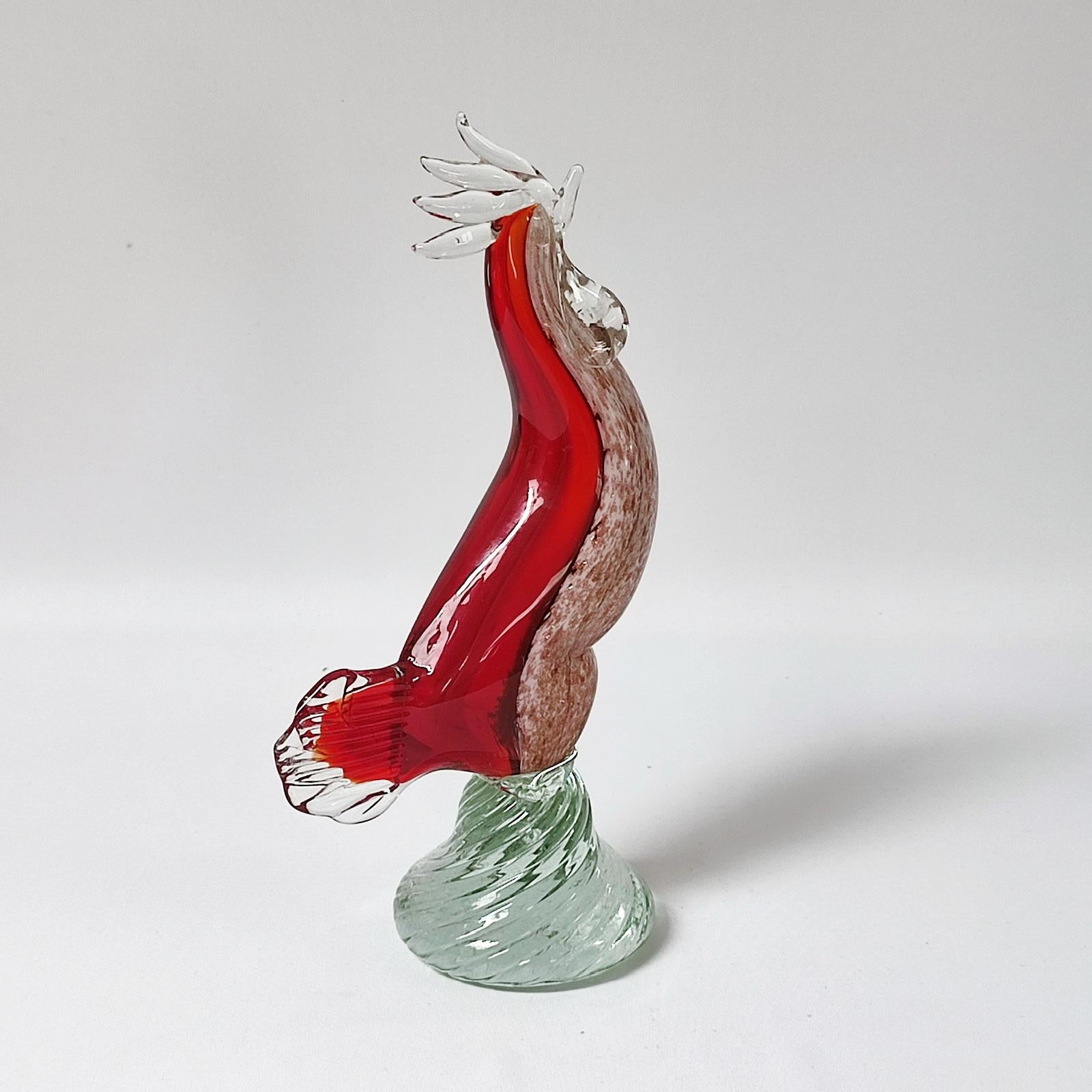 Vintage Genuine Murano Glass Rooster In Excellent Condition For Sale In Bochum, NRW