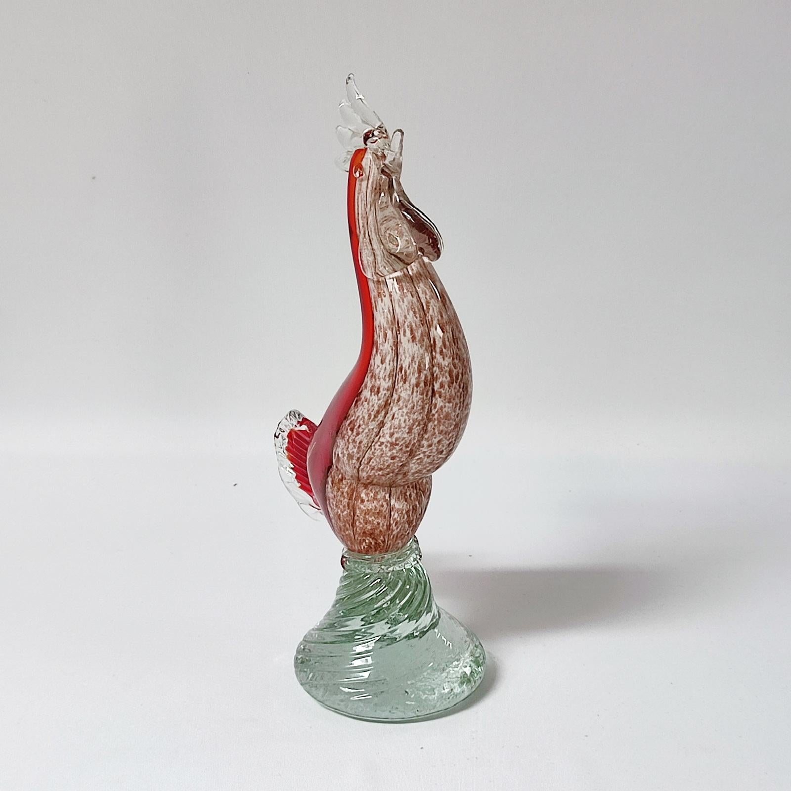 Vintage Genuine Murano Glass Rooster For Sale 1