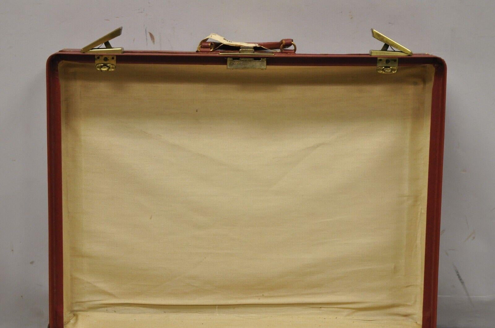 Vintage Genuine Top Grade Cowhide Brown Leather Suitcase Luggage For Sale 3