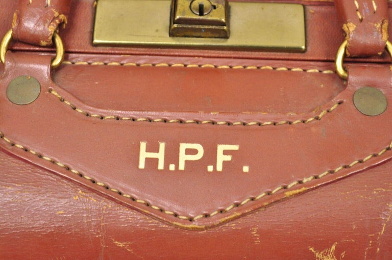 Beautiful vintage Hermès suitcase in brown calf leather