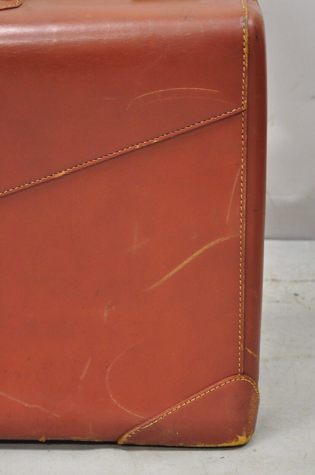 Vintage Genuine Top Grade Cowhide Brown Leder Koffer Gepäck (20. Jahrhundert) im Angebot