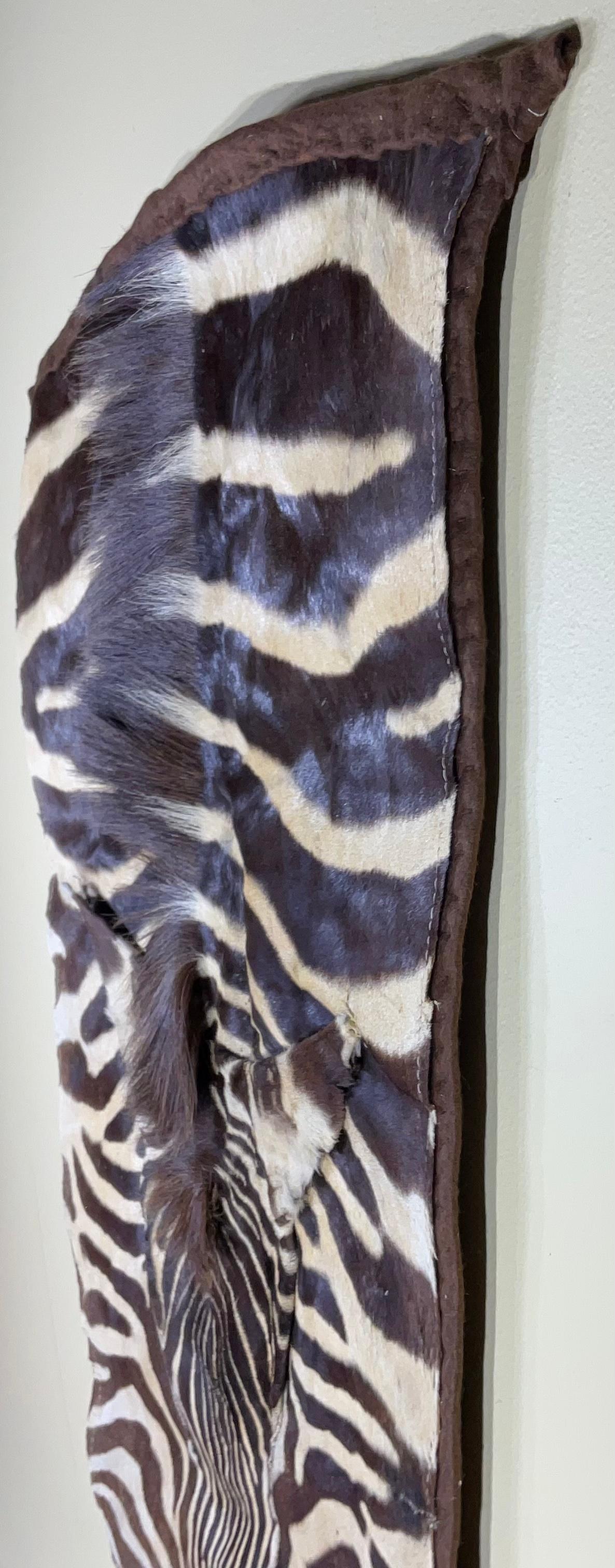 Vintage Genuine Zebra Hide Wall Hanging For Sale 9