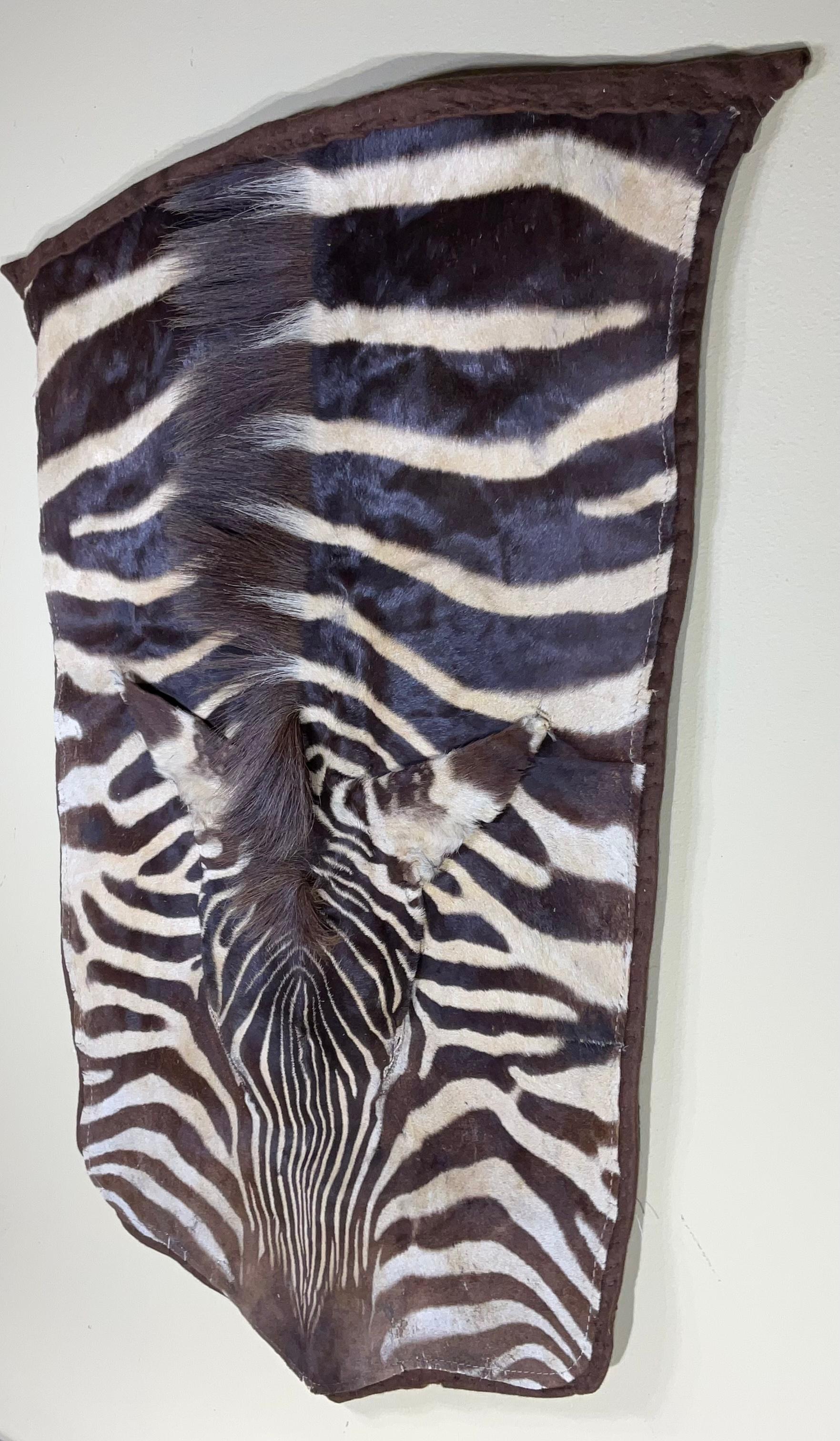 American Vintage Genuine Zebra Hide Wall Hanging For Sale
