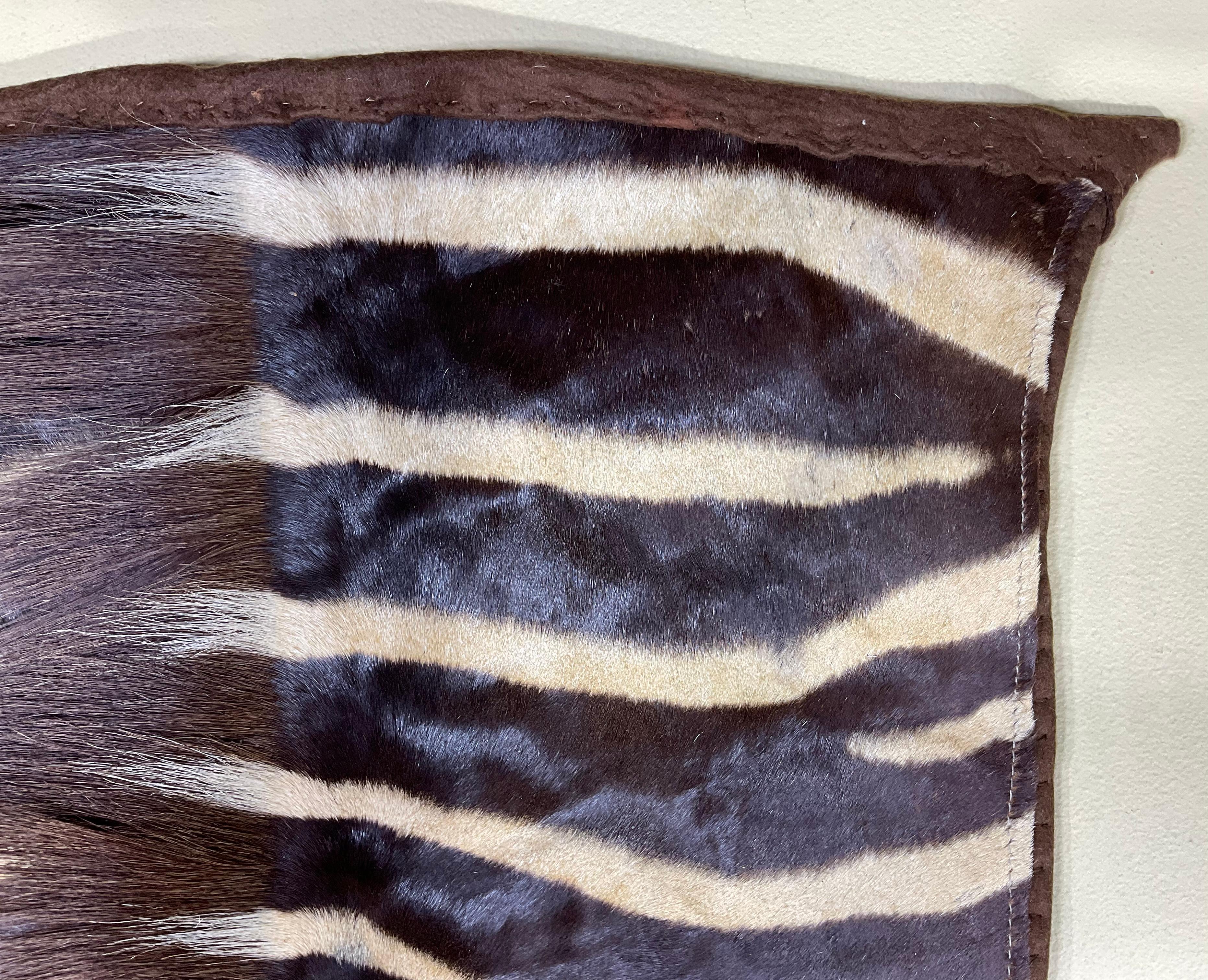 Mid-20th Century Vintage Genuine Zebra Hide Wall Hanging For Sale