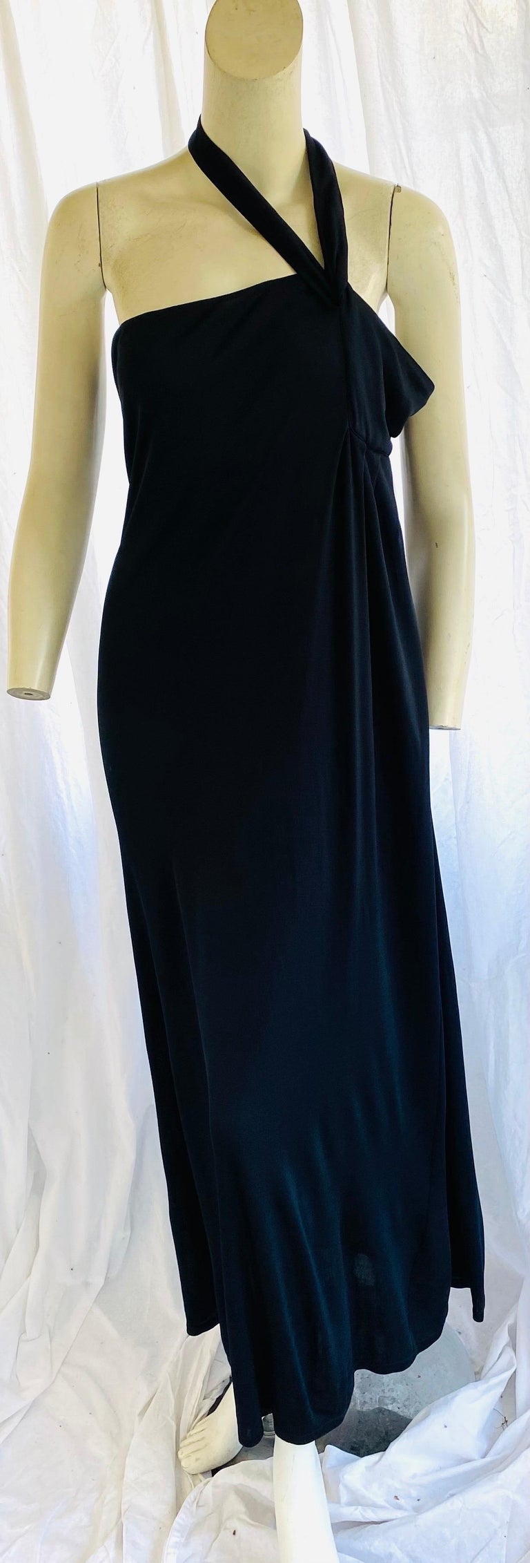 Vintage Geoffrey Beene 1990s Draped Jersey Column Dress For Sale at 1stDibs