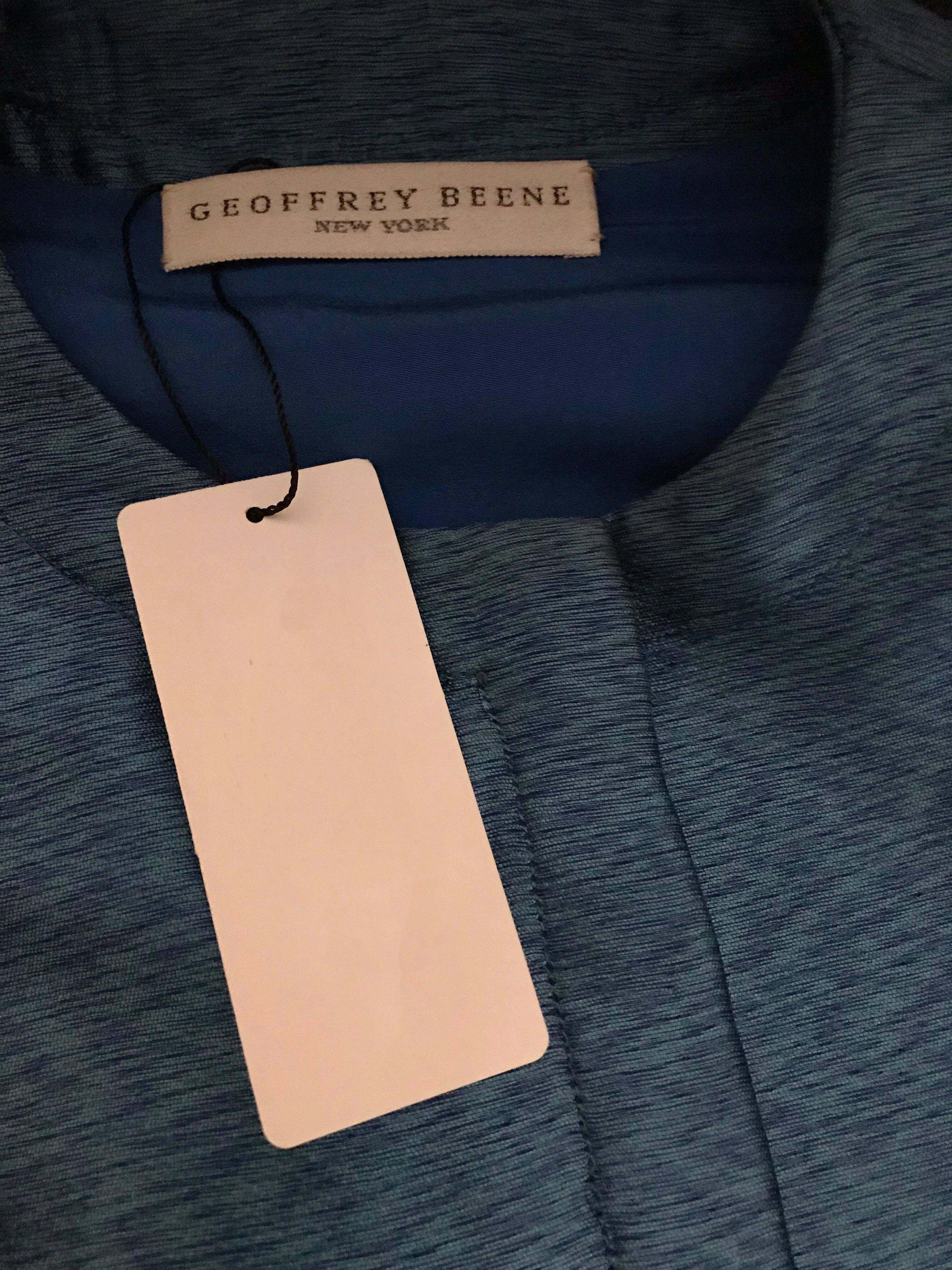 Vestido vintage de seda azul turquesa de Geoffrey Beene Azul en venta