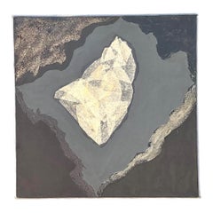Vintage Geometric Abstract Oil Painting