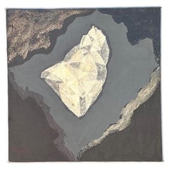 Vintage Geometric Abstract Oil Painting