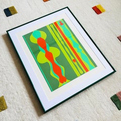 Sérigraphie abstraite géométrique vintage de H. H. Gilbert