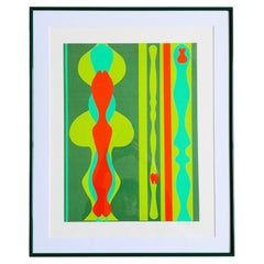 Sérigraphie abstraite géométrique vintage de H. H. Gilbert