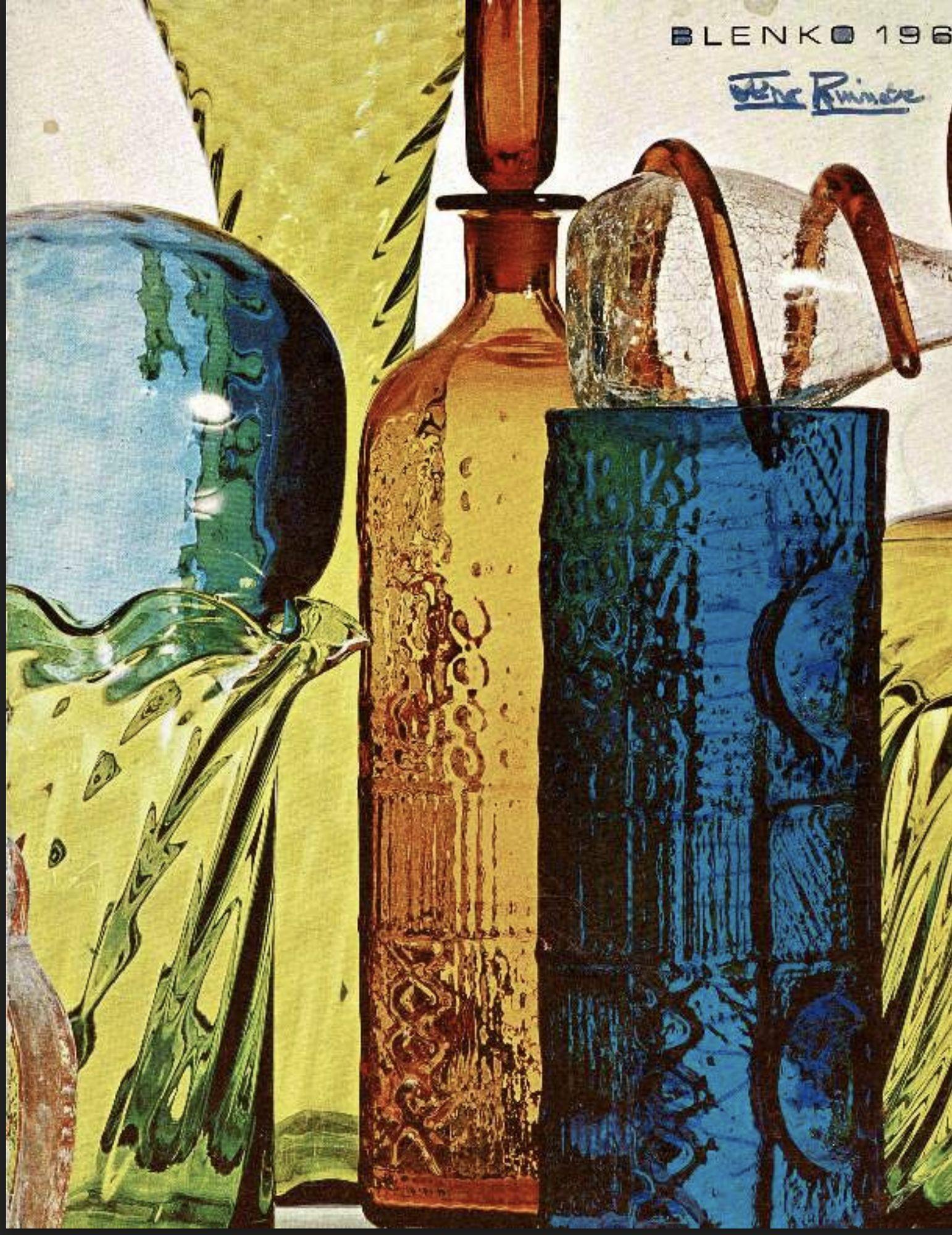 Vintage Geometric Amberina Pillar Vase Designed by Joel Myers for Blenko For Sale 5