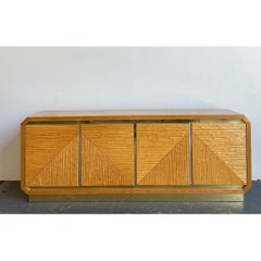 Vintage Geometric Bamboo Credenza