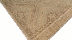 Vintage Geometric Beige and Neutral Wool Kilim 6'x8'9''