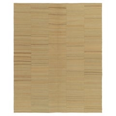 Vintage Geometric Beige Wool Kilim by Rug & Kilim
