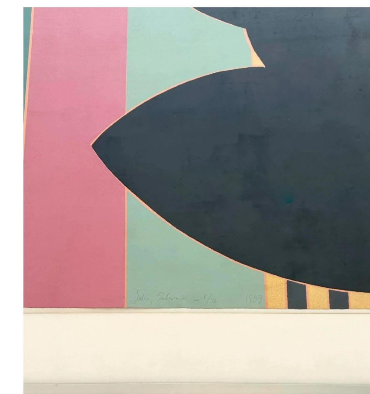 Ein geometrischer Vintage-Blockdruck auf Papier kann ein auffälliges und komplexes Kunstwerk sein, das sich durch kühne, klare Linien, symmetrische Formen und einen Schwerpunkt auf Mustern auszeichnet, die ein Gefühl von Gleichgewicht und Ordnung