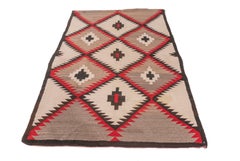 Vintage Geometric Circa 1930 Navajo Hand-Woven Wool Rug, 3'8" x 6"