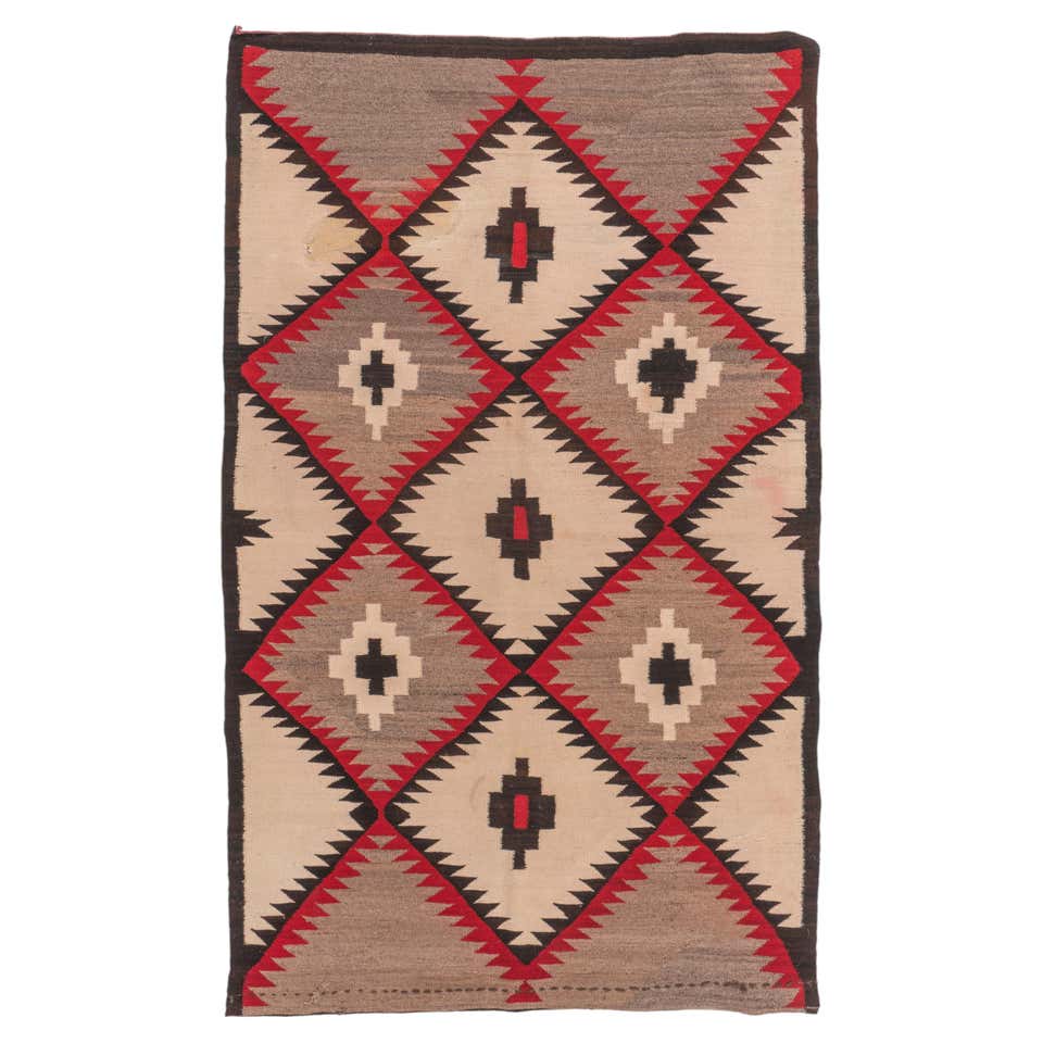 Vintage Hand-Kotted Rug, Geometric Design Wall Art Tapestry For Sale at ...
