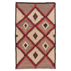 Vintage Geometric Circa 1930 Navajo Hand-Woven Wool Rug, 3'8" x 6"