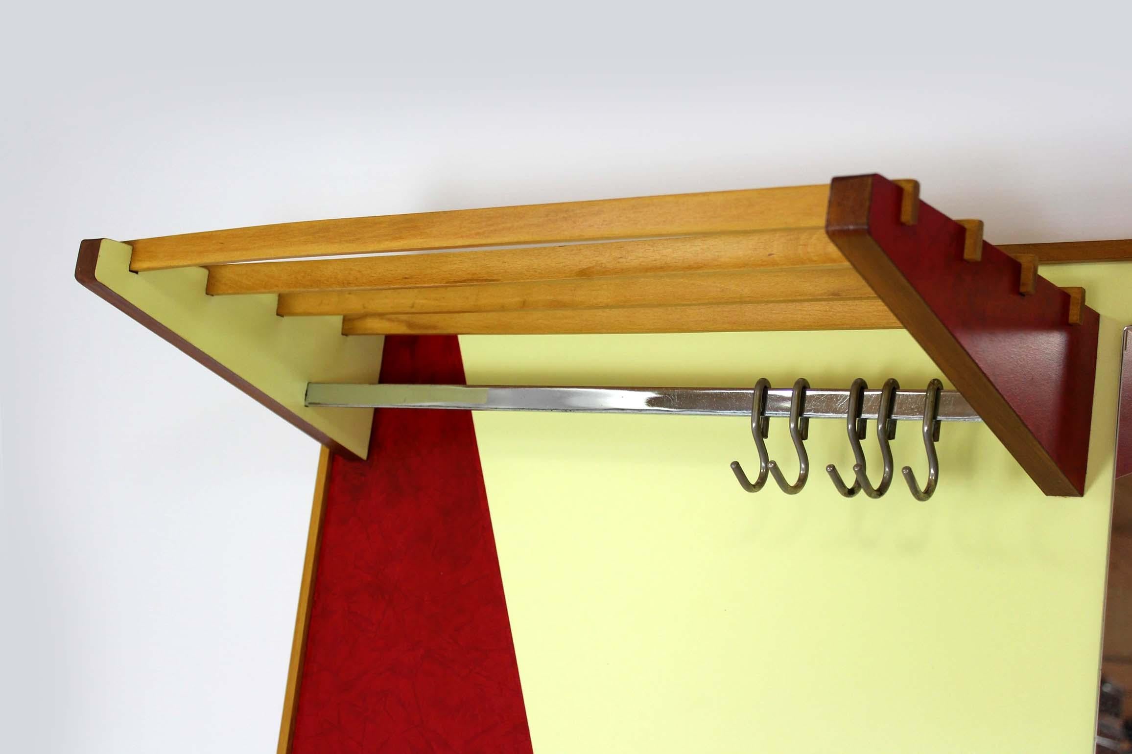 Formica Vintage Geometric Coat Rack from Drevokov Blatna, 1970 For Sale