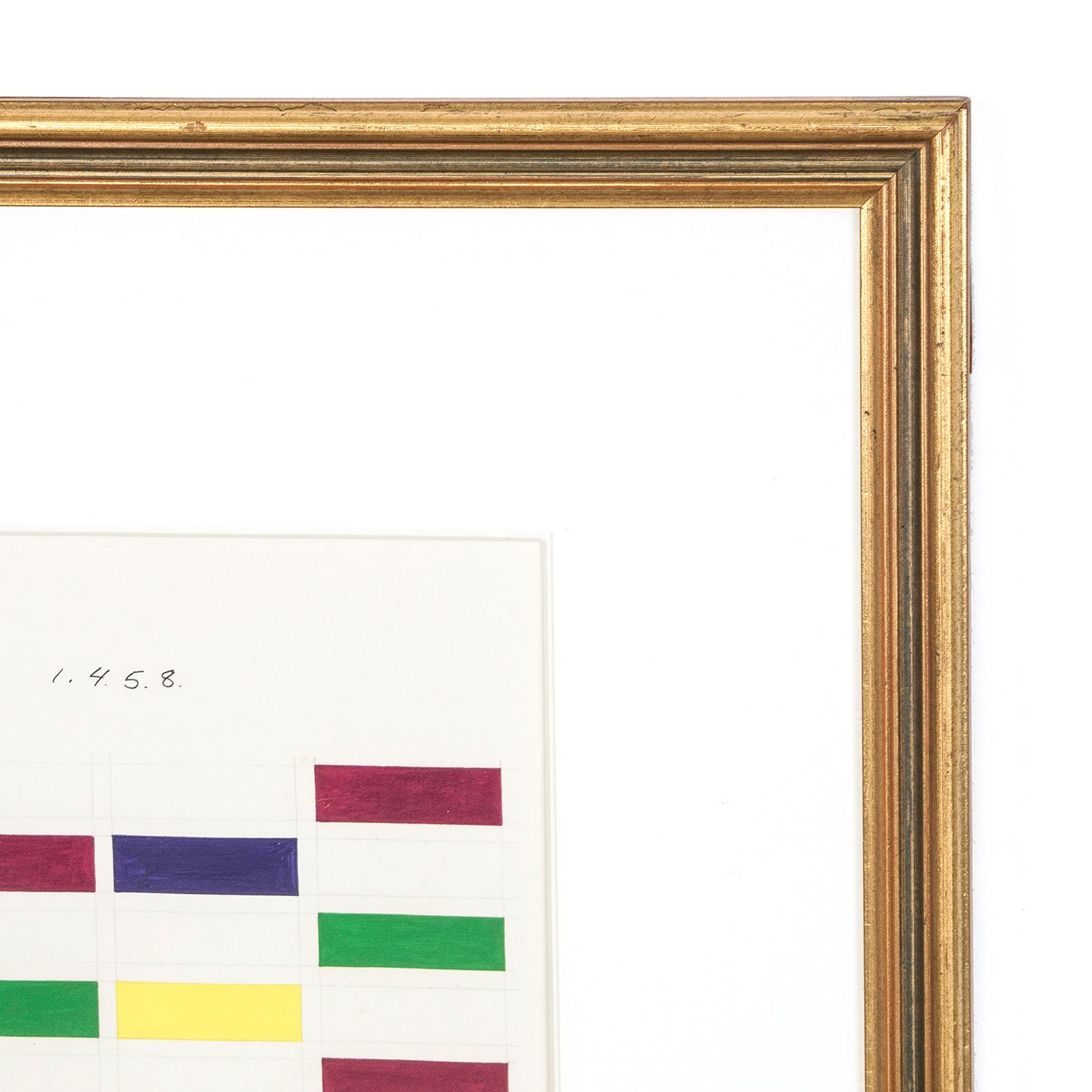 Composición geométrica vintage de Waldo Balart, litografía Hecho a mano en venta