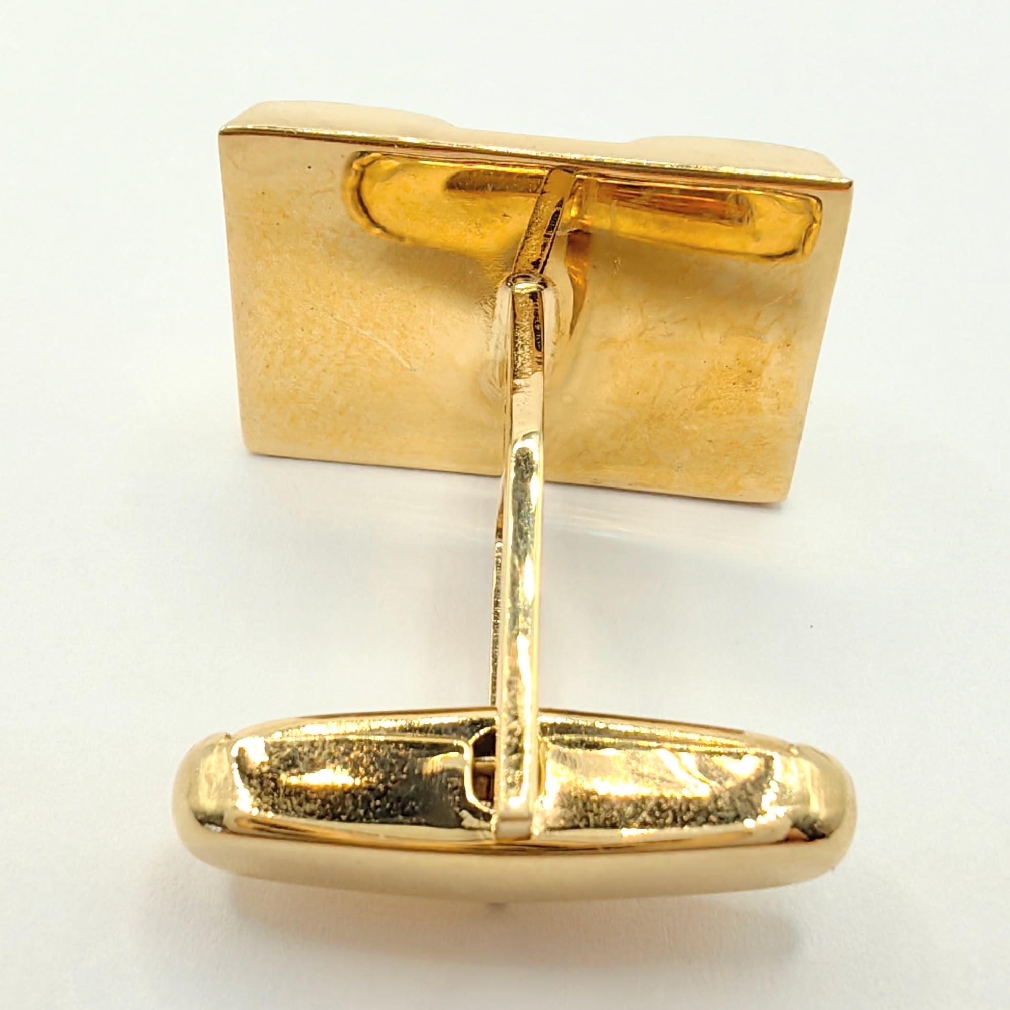 Vintage Geometric Design Cufflinks in 18K Yellow & White Two-tone Gold 1